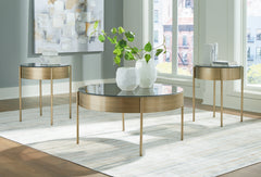 A2Z Furniture - Ashley Furniture - Jettaya Table (Set of 3) - Occasional Table Set (3/CN) / Brushed Brass - T285-13