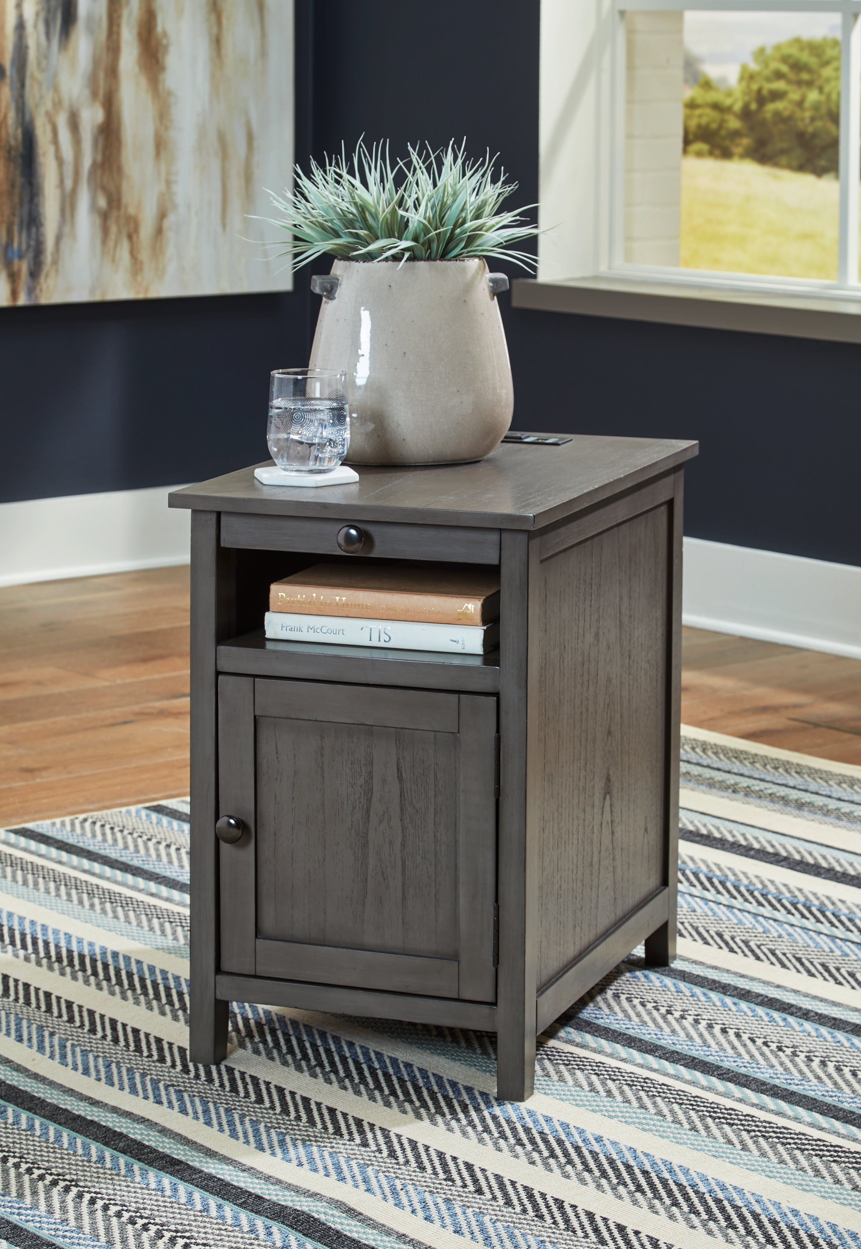 A2Z Furniture - Ashley Furniture - Treytown Chairside End Table - Chair Side End Table / Gray - T300-317