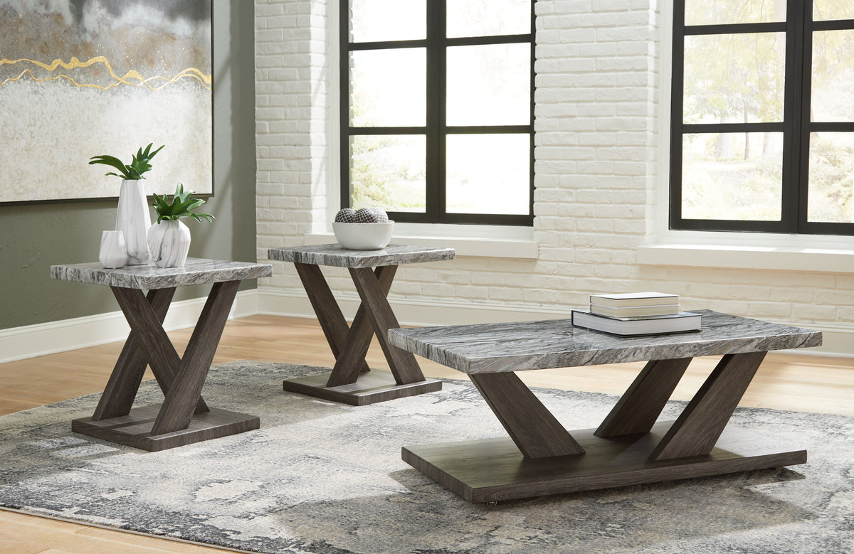 A2Z Furniture - Ashley Furniture - Bensonale Table (Set of 3) - Occasional Table Set (3/CN) / Brown/Gray - T400-13