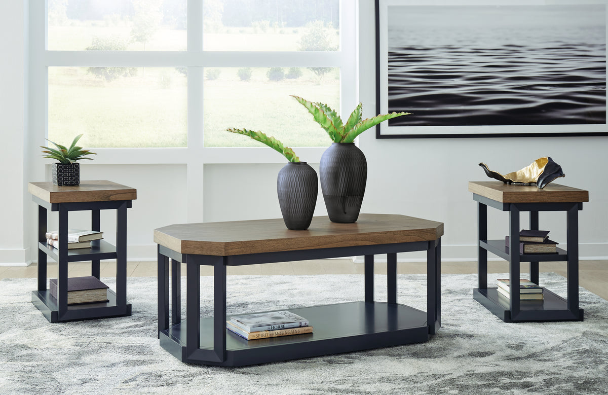 A2Z Furniture - Ashley Furniture - Landocken Table (Set of 3) - Occasional Table Set (3/CN) / Brown/Blue - T402-13