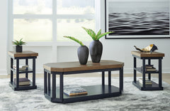 A2Z Furniture - Ashley Furniture - Landocken Table (Set of 3) - Occasional Table Set (3/CN) / Brown/Blue - T402-13