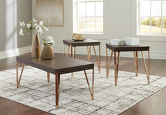 A2Z Furniture - Ashley Furniture - Bandyn Table (Set of 3) - Occasional Table Set (3/CN) / Brown/Champagne - T404-13
