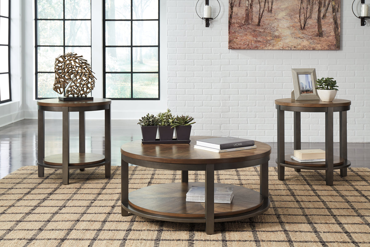 A2Z Furniture - Ashley Furniture - Roybeck Table (Set of 3) - Occasional Table Set (3/CN) / Light Brown/Bronze - T411-13