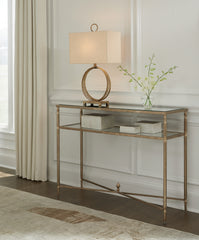 A2Z Furniture - Ashley Furniture - Cloverty Sofa Table - Sofa Table / Aged Gold Finish - T440-4