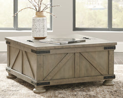 A2Z Furniture - Ashley Furniture - Aldwin Coffee Table With Storage - Cocktail Table with Storage / Gray - T457-20