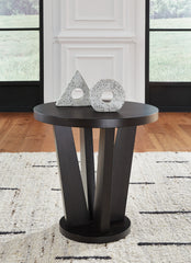 A2Z Furniture - Ashley Furniture - Chasinfield End Table - Round End Table / Dark Brown - T458-6