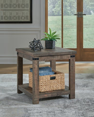 A2Z Furniture - Ashley Furniture - Hollum End Table - Square End Table / Rustic Brown - T466-2