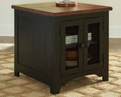 A2Z Furniture - Ashley Furniture - Valebeck End Table - Rectangular End Table / Black/Brown - T468-3