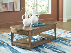 A2Z Furniture - Ashley Furniture - Burkbyer Coffee Table - Rectangular Cocktail Table / Brown - T513-1