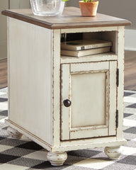 A2Z Furniture - Ashley Furniture - Realyn Chairside End Table - Chair Side End Table / White/Brown - T523-7