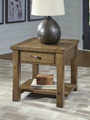 A2Z Furniture - Ashley Furniture - Vandenmore End Table - Rectangular End Table / Medium Brown - T539-3