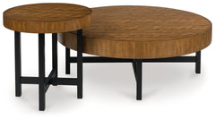 A2Z Furniture - Ashley Furniture - Steenlage Table (Set of 2) - Occasional Table Set (Set of 2) / Brown/Black - T575-12