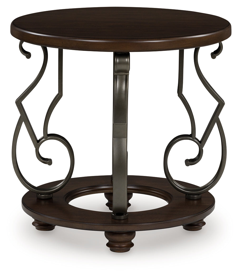 A2Z Furniture - Ashley Furniture - Frallyn End Table - Round End Table / Dark Brown - T623-6