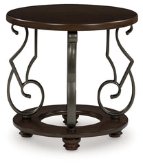 A2Z Furniture - Ashley Furniture - Frallyn End Table - Round End Table / Dark Brown - T623-6