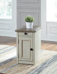 A2Z Furniture - Ashley Furniture - Bolanburg Chairside End Table with USB Ports & Outlets - Chair Side End Table / Two-tone - T637-7