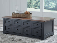 A2Z Furniture - Ashley Furniture - Wildenauer Lift-Top Coffee Table - Lift Top Cocktail Table / Brown/Black - T664-9