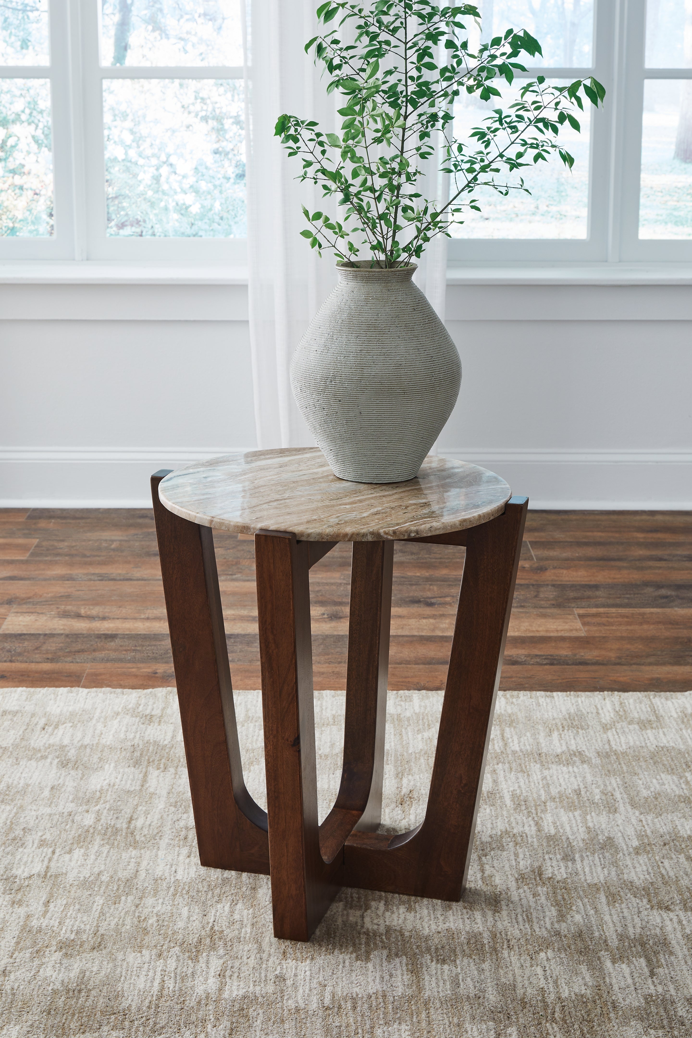 A2Z Furniture - Ashley Furniture - Tanidore End Table - Round End Table / Warm Brown - T667-6