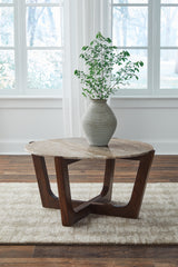 A2Z Furniture - Ashley Furniture - Tanidore Coffee Table - Round Cocktail Table / Warm Brown - T667-8