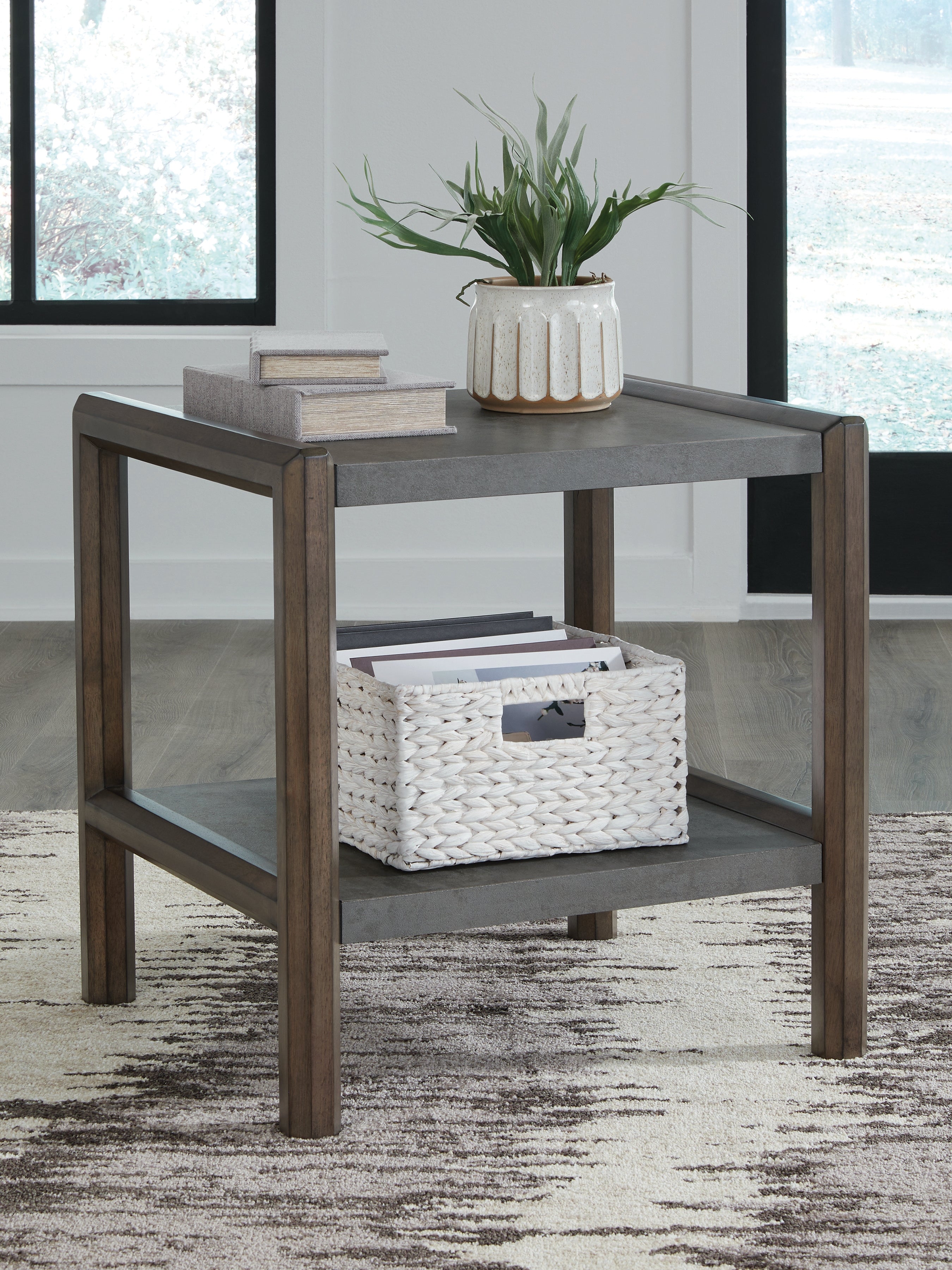 A2Z Furniture - Ashley Furniture - Kallenny End Table - Rectangular End Table / Brown/Gray - T669-3