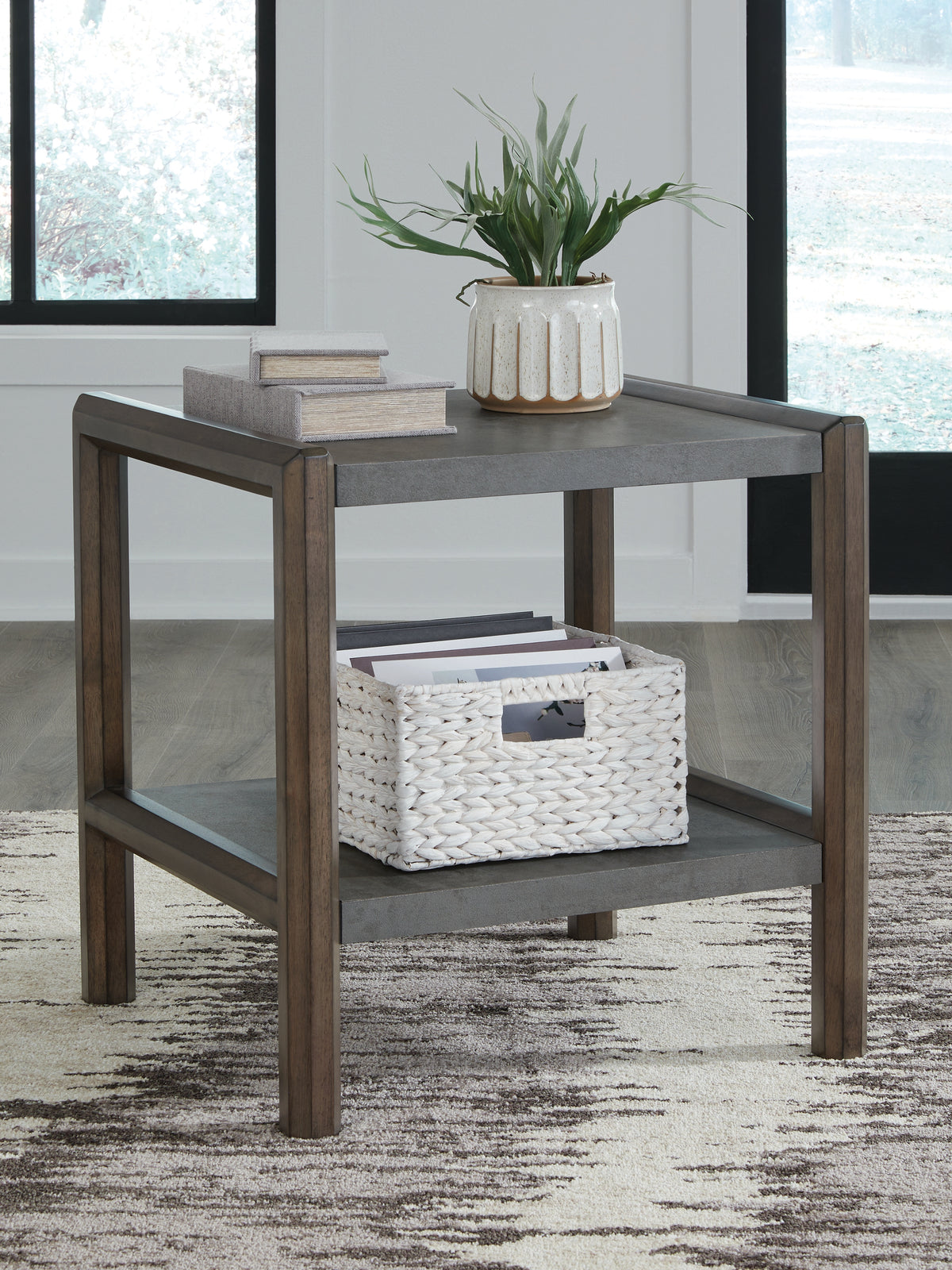 A2Z Furniture - Ashley Furniture - Kallenny End Table - Rectangular End Table / Brown/Gray - T669-3