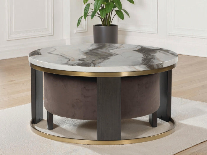 A2Z Furniture - Ashley Furniture - Jazmore Nesting Coffee Table (Set of 2) - Nesting Cocktail Tables (Set of 2) / Brown/Brass Finish - T671-22