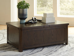 A2Z Furniture - Ashley Furniture - Breckington Coffee Table With Storage - Cocktail Table with Storage / Dark Brown - T678-20