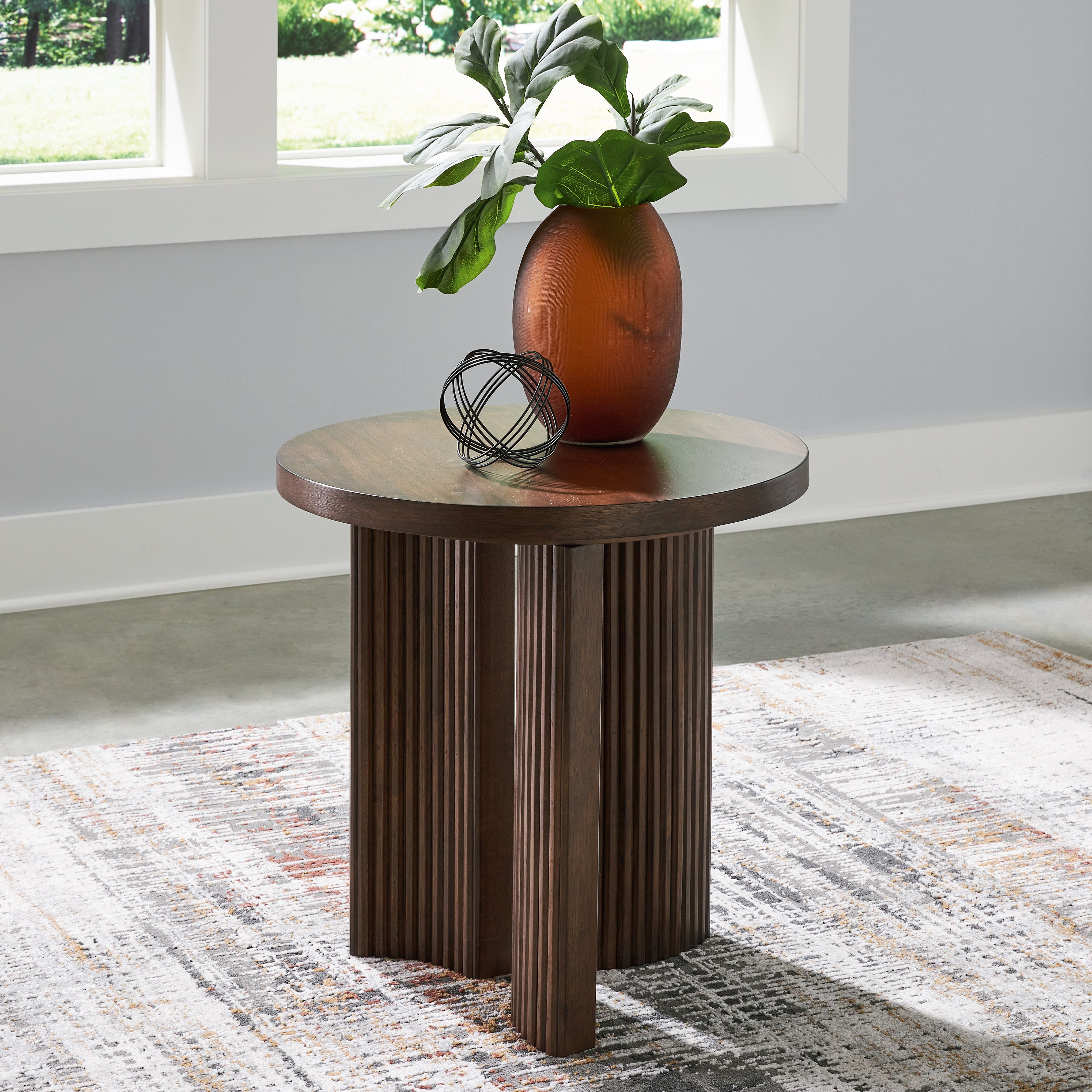 A2Z Furniture - Ashley Furniture - Korestone End Table - Rectangular End Table / Dark Brown - T438-3