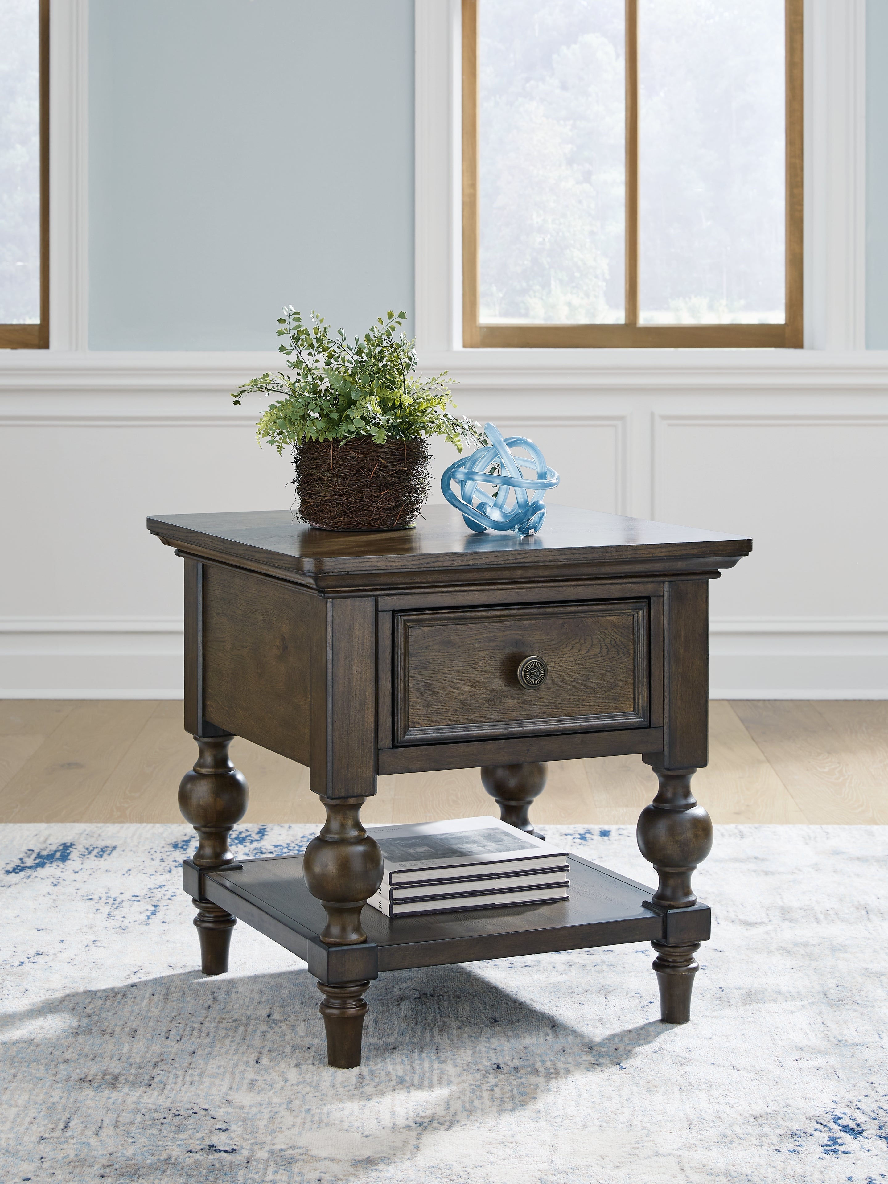 A2Z Furniture - Ashley Furniture - Veramond End Table - Square End Table / Dark Brown - T694-2