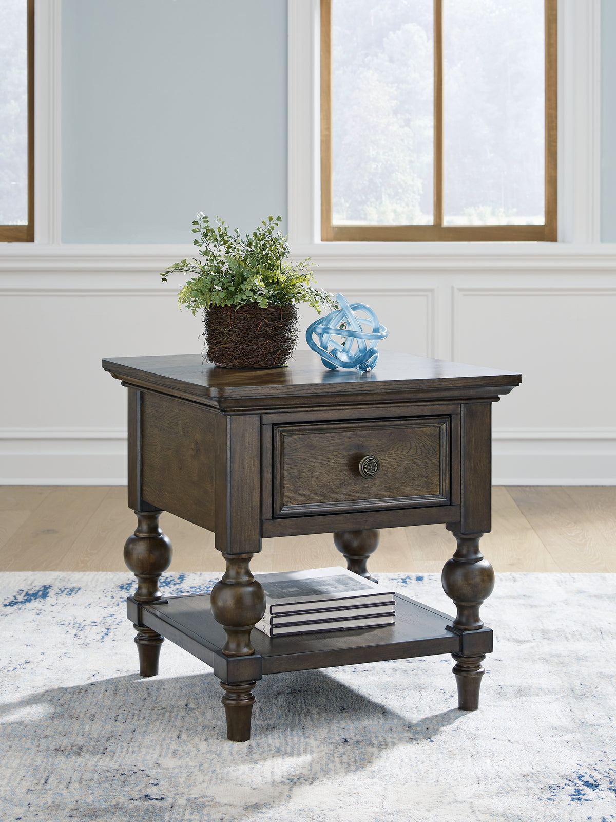 A2Z Furniture - Ashley Furniture - Veramond End Table - Square End Table / Dark Brown - T694-2