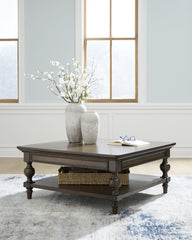 A2Z Furniture - Ashley Furniture - Veramond Coffee Table - Square Cocktail Table / Dark Brown - T694-8