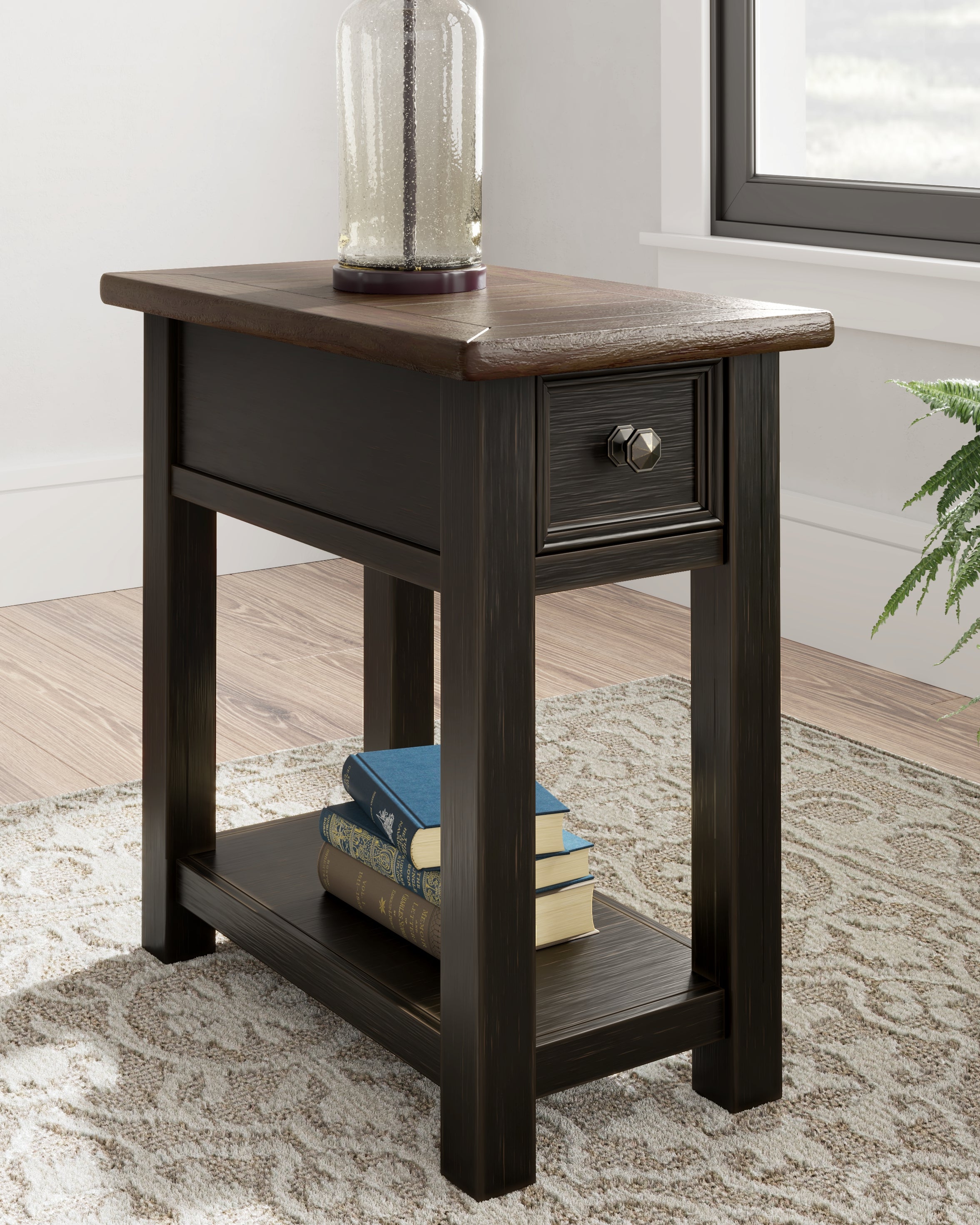 A2Z Furniture - Ashley Furniture - Tyler Creek Chairside End Table - Chair Side End Table / Grayish Brown/Black - T736-107