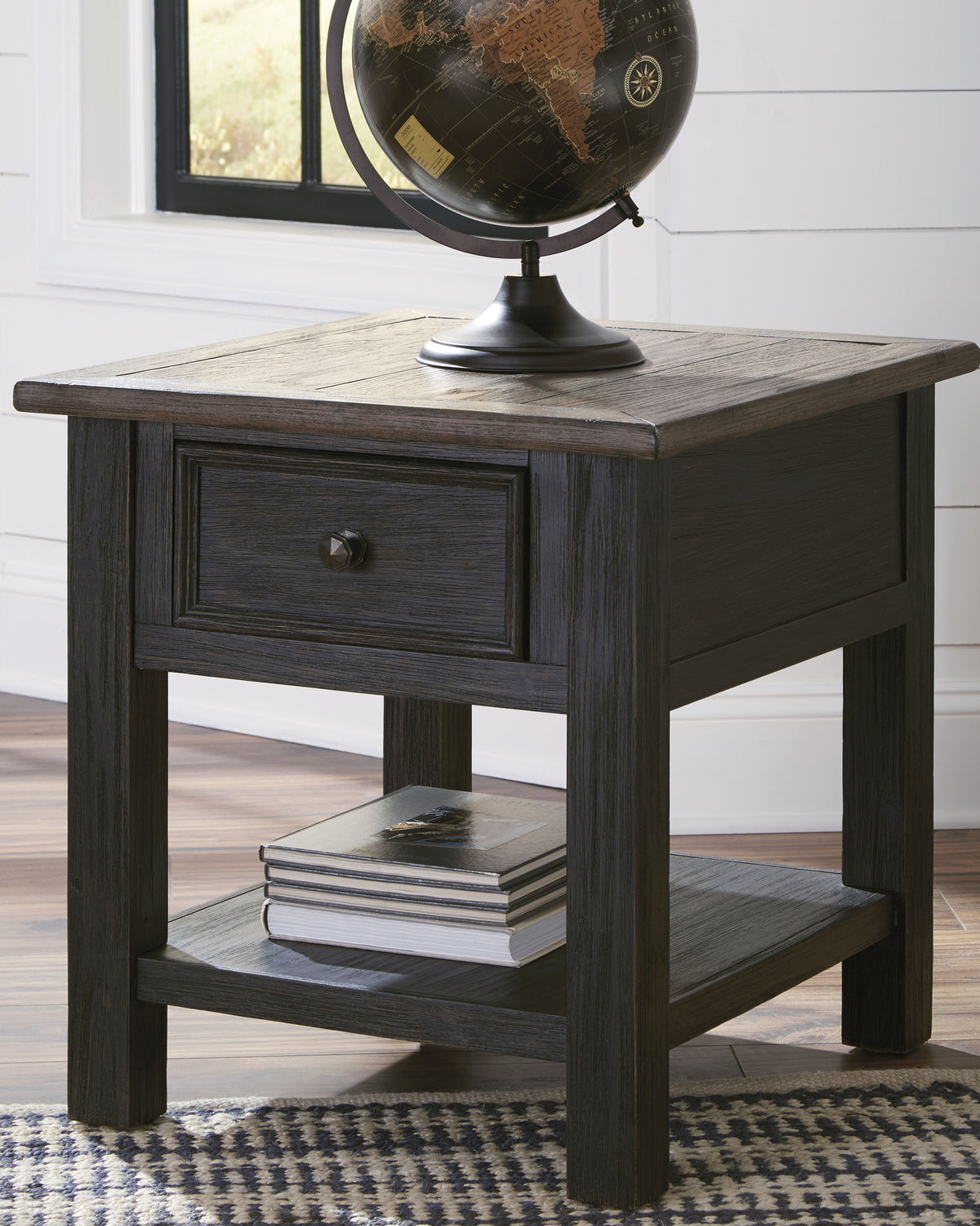 A2Z Furniture - Ashley Furniture - Tyler Creek End Table - Rectangular End Table / Grayish Brown/Black - T736-3