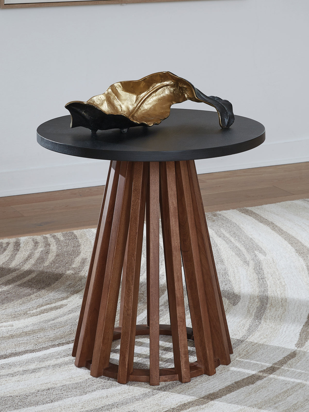 A2Z Furniture - Ashley Furniture - Kallari End Table - Round End Table / Warm Brown/Black - T737-6
