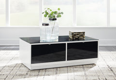 A2Z Furniture - Ashley Furniture - Gardoni Coffee Table - Rectangular Cocktail Table / White/Black - T756-1