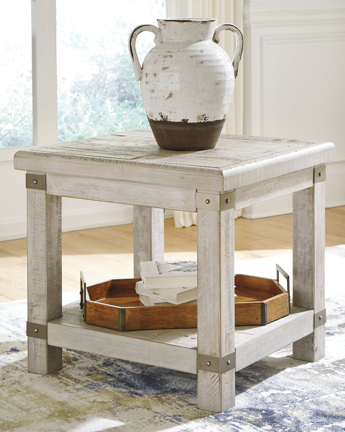 A2Z Furniture - Ashley Furniture - Carynhurst End Table - Rectangular End Table / Whitewash - T929-3