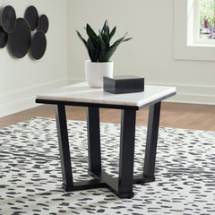 A2Z Furniture - Ashley Furniture - Fostead End Table - Square End Table / White/Espresso - T770-2