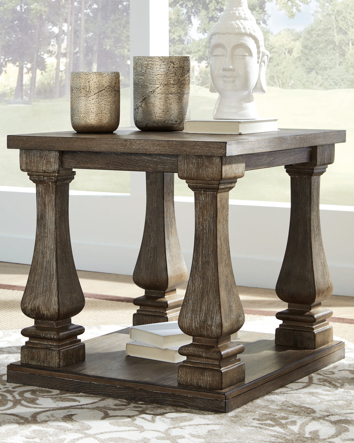 A2Z Furniture - Ashley Furniture - Johnelle End Table - Rectangular End Table / Gray - T776-3