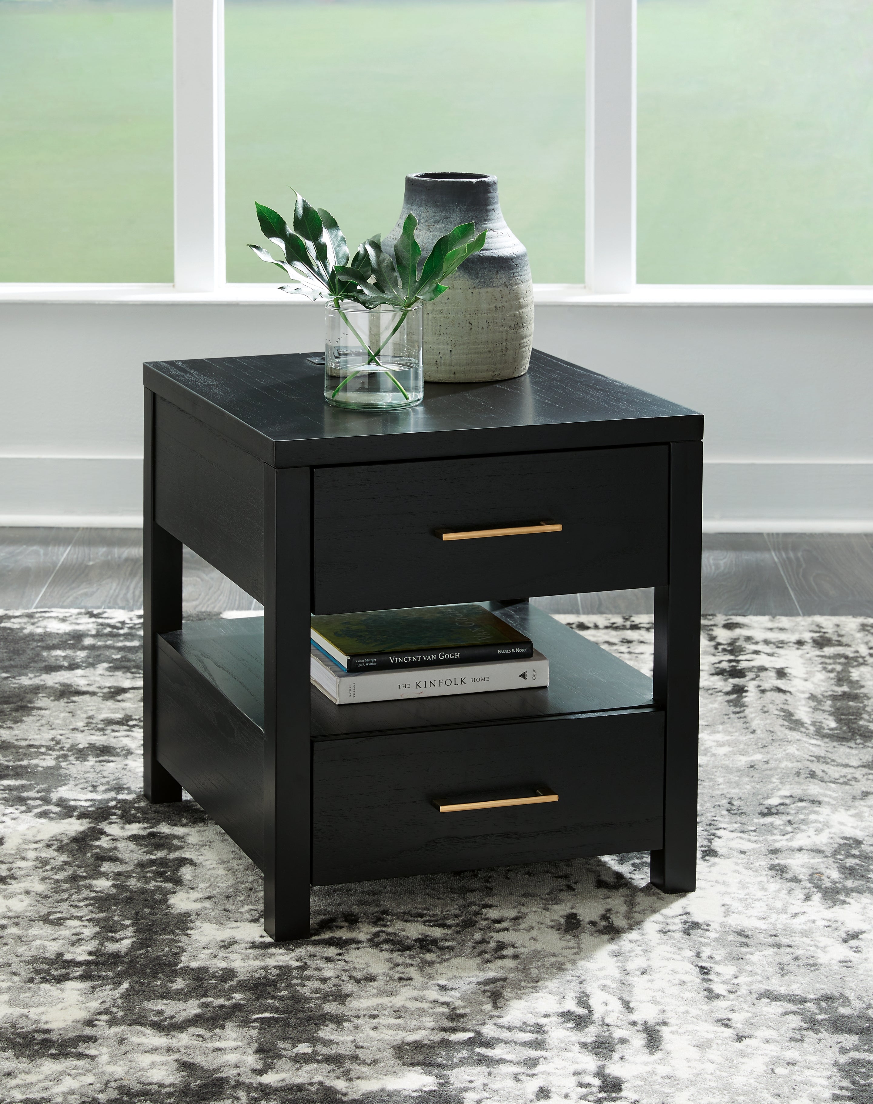A2Z Furniture - Ashley Furniture - Winbardi End Table - Rectangular End Table / Black - T786-3