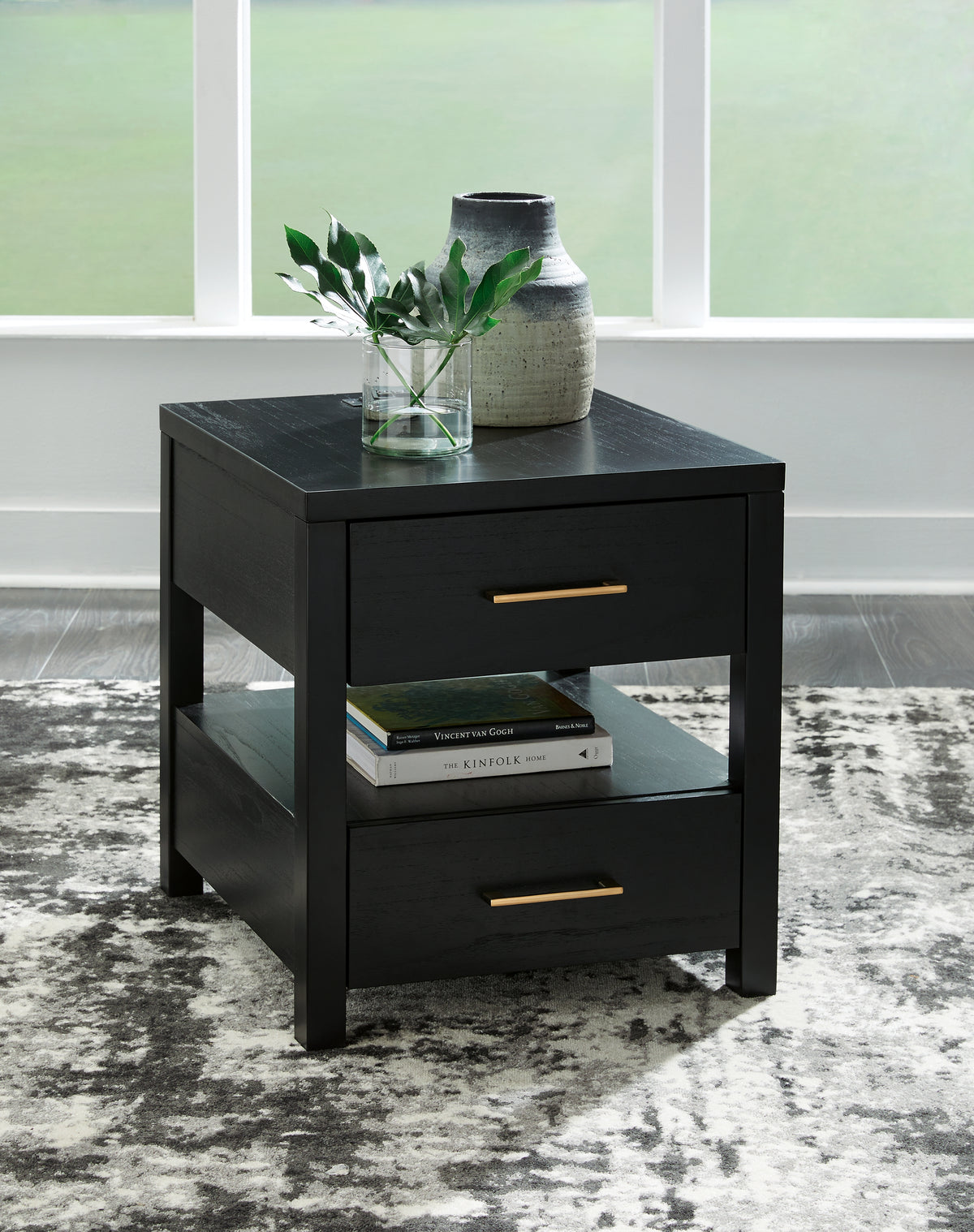 A2Z Furniture - Ashley Furniture - Winbardi End Table - Rectangular End Table / Black - T786-3