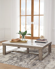 A2Z Furniture - Ashley Furniture - Loyaska Coffee Table - Rectangular Cocktail Table / Brown/Ivory - T789-1