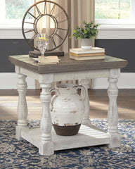 A2Z Furniture - Ashley Furniture - Havalance End Table - Square End Table / White/Gray - T994-2