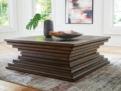 A2Z Furniture - Ashley Furniture - Hannodream Coffee Table - Square Cocktail Table / Warm Brown - T821-8