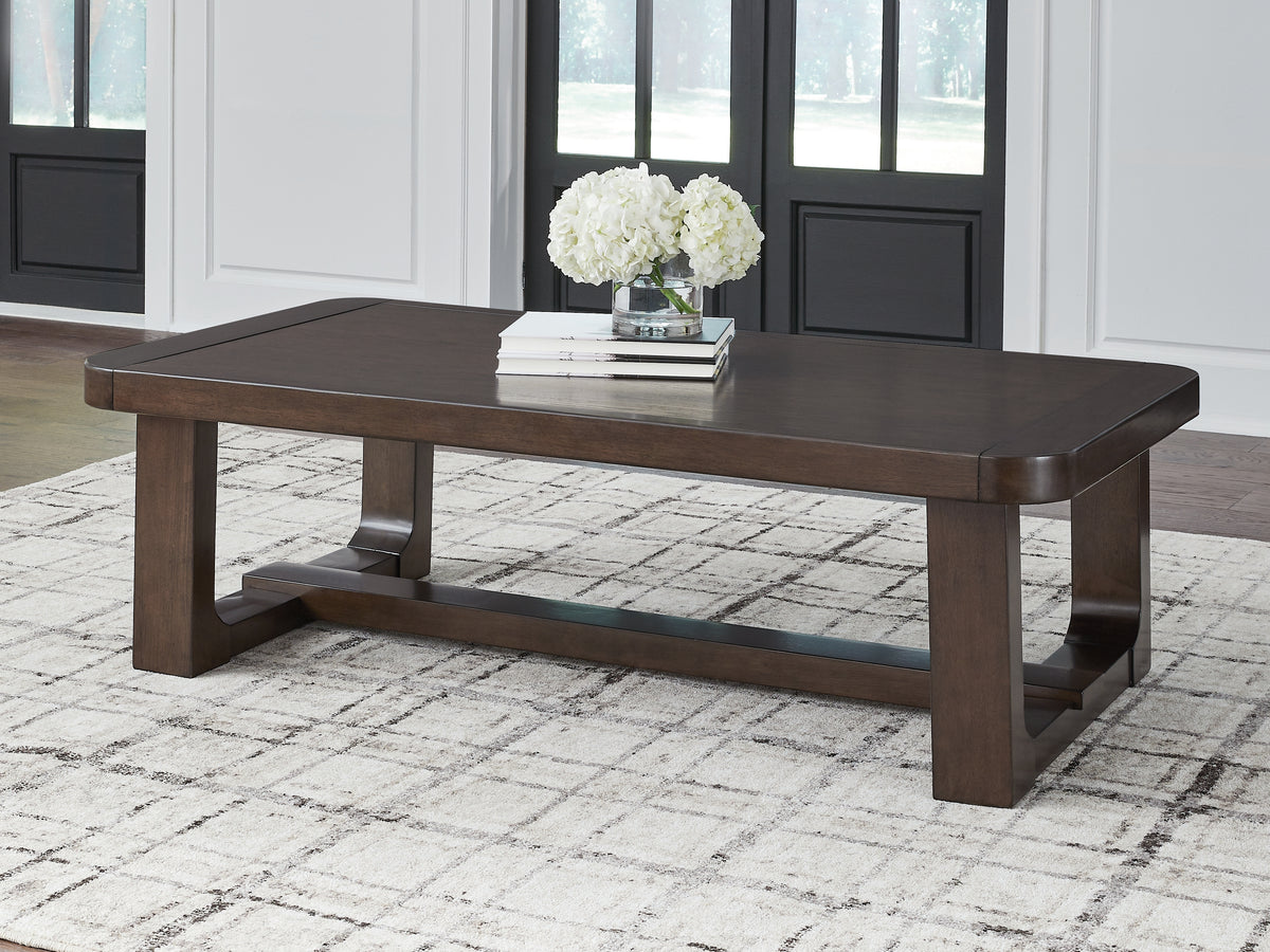 A2Z Furniture - Ashley Furniture - Breckington Coffee Table - Rectangular Cocktail Table / Dark Brown - T856-1