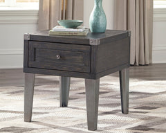 A2Z Furniture - Ashley Furniture - Todoe End Table with USB Ports & Outlets - Rectangular End Table / Dark Gray - T901-3