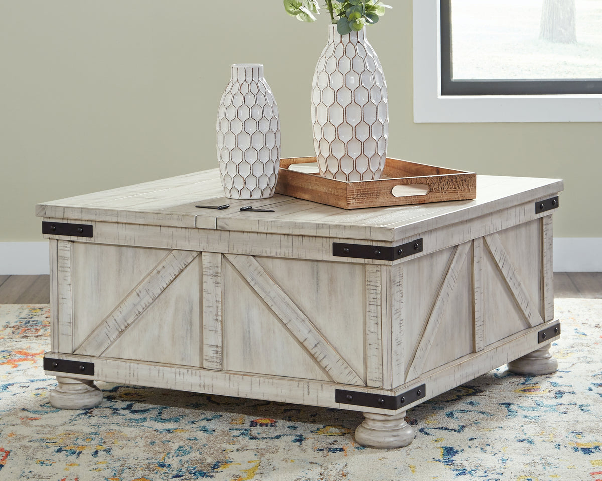 A2Z Furniture - Ashley Furniture - Carynhurst Coffee Table - Cocktail Table with Storage / Whitewash - T929-20