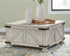 A2Z Furniture - Ashley Furniture - Carynhurst Coffee Table - Cocktail Table with Storage / Whitewash - T929-20