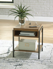 A2Z Furniture - Ashley Furniture - Fridley End Table - Rectangular End Table / Brown/Black - T964-3