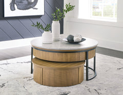 A2Z Furniture - Ashley Furniture - Fridley Nesting Coffee Table (Set of 2) - Nesting Cocktail Tables (Set of 2) / Gray/Brown/Black - T964-8