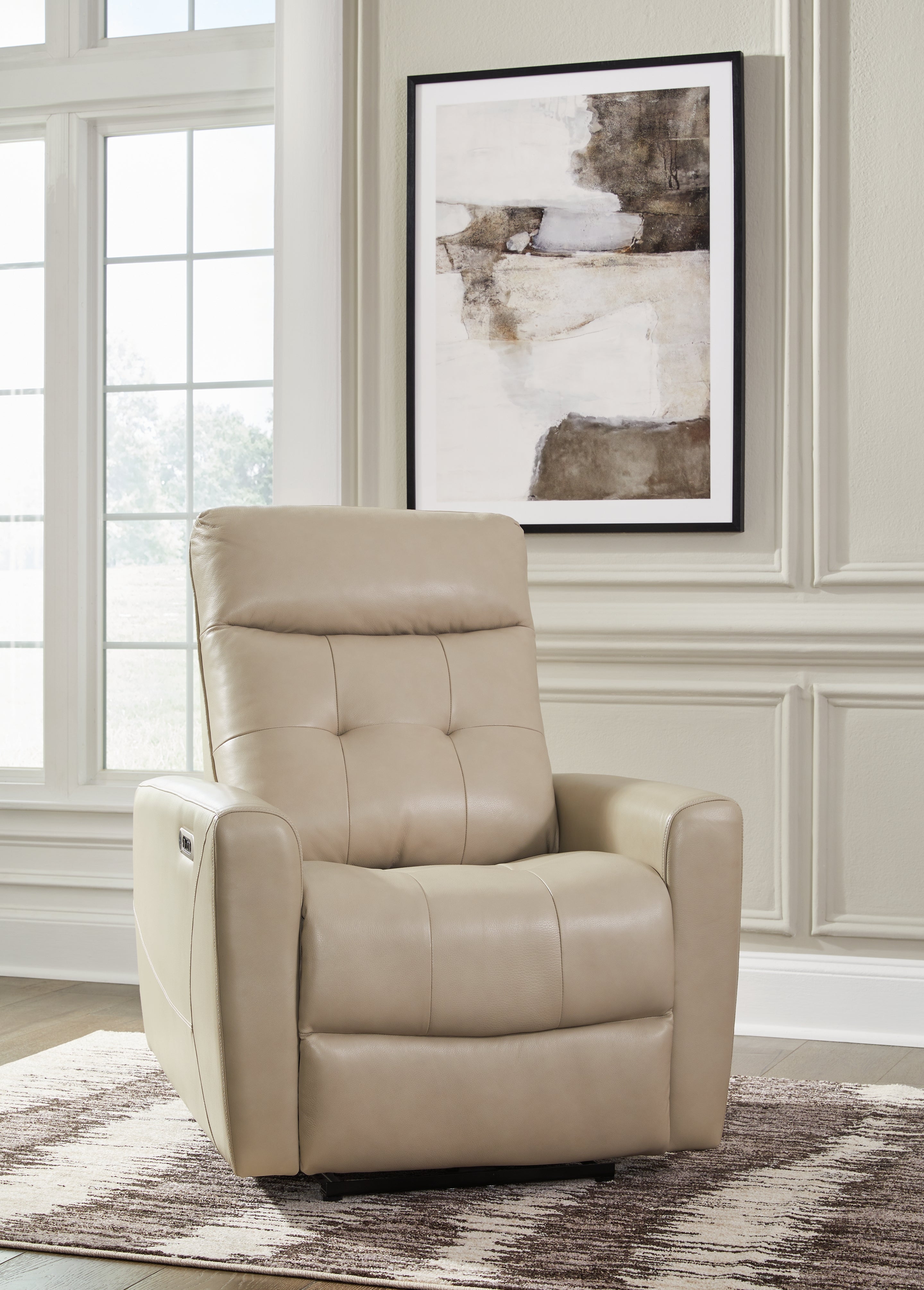 A2Z Furniture - Ashley Furniture - Pisgham Living Room - PWR Recliner/ADJ Headrest / Sand - U1050313