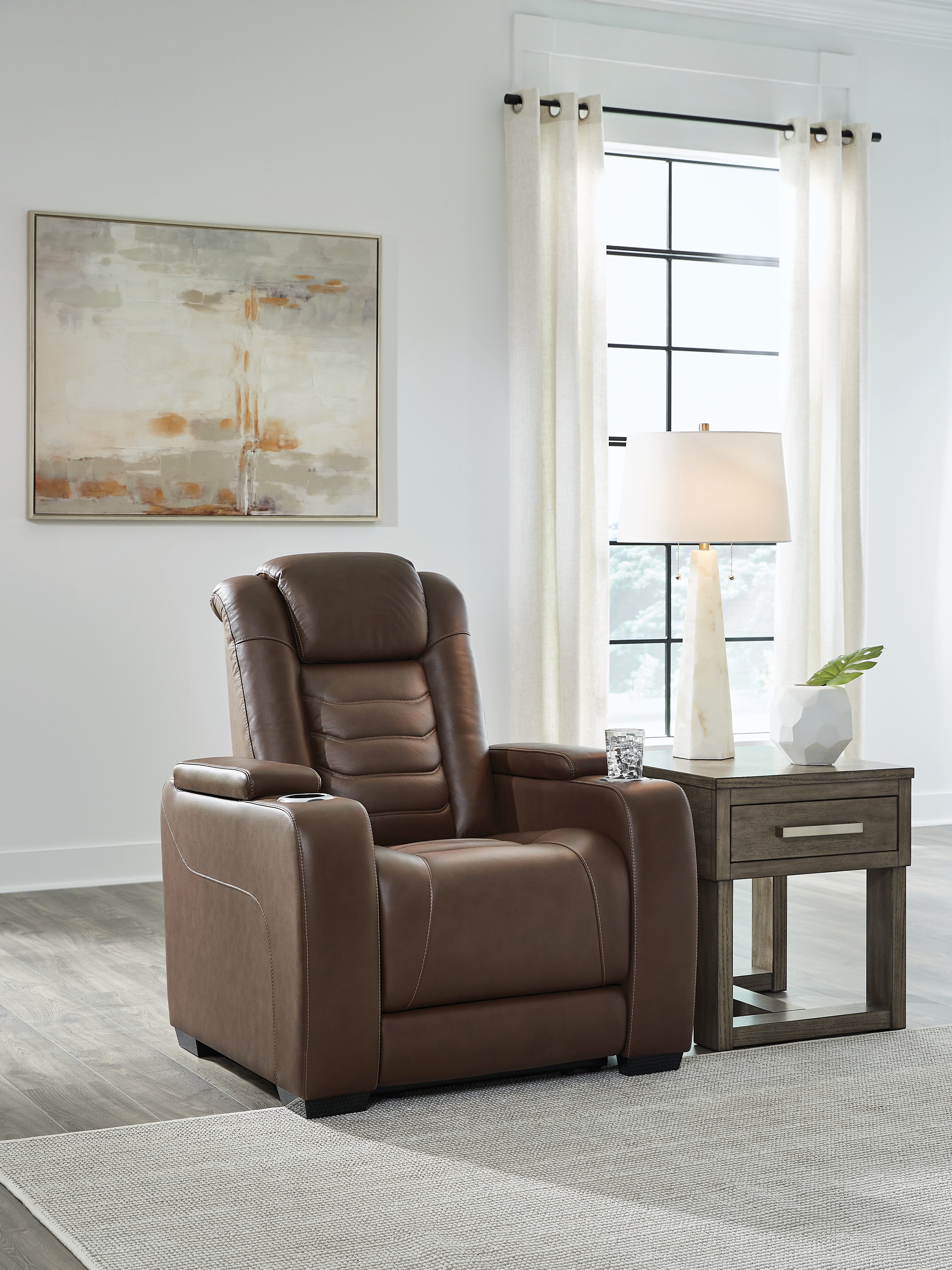 A2Z Furniture - Ashley Furniture - High Impact Living Room - PWR Recliner/ADJ Headrest / Tobacco - U1060113